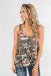 Crazy for Camo Front Twist Tank Top