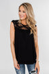 Won't Let You Go Lace Detail Top- Black