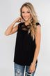 Won't Let You Go Lace Detail Top- Black