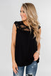Won't Let You Go Lace Detail Top- Black