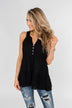 Cherish the Moment Babydoll Tank Top- Black