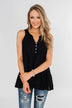 Cherish the Moment Babydoll Tank Top- Black