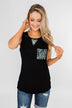 Leopard Lace Back Pocket Tank- Mint
