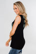 Leopard Lace Back Pocket Tank- Mint