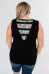 Leopard Lace Back Pocket Tank- Mint