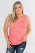 Mirage Criss Cross Tank Top- Pink & White