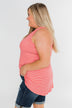 Mirage Criss Cross Tank Top- Pink & White