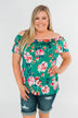 Tropical Oasis Off The Shoulder Floral Top- Green
