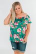 Tropical Oasis Off The Shoulder Floral Top- Green