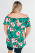 Tropical Oasis Off The Shoulder Floral Top- Green