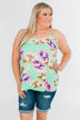 Leave You Speechless Floral Tank Top- Bright Mint
