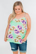 Leave You Speechless Floral Tank Top- Bright Mint