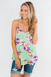 Leave You Speechless Floral Tank Top- Bright Mint