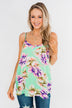 Leave You Speechless Floral Tank Top- Bright Mint