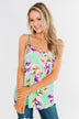 Leave You Speechless Floral Tank Top- Bright Mint
