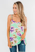 Leave You Speechless Floral Tank Top- Bright Mint