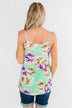 Leave You Speechless Floral Tank Top- Bright Mint