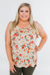 Next to You Floral Tank Top- Light Taupe