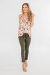 Next to You Floral Tank Top- Light Taupe