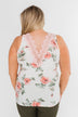 Ready When You Are Lace Back Tank Top- Ivory