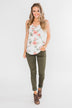 Ready When You Are Lace Back Tank Top- Ivory