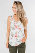 Ready When You Are Lace Back Tank Top- Ivory
