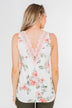 Ready When You Are Lace Back Tank Top- Ivory