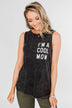 "I'm a Cool Mom" Tank Top- Black Vintage