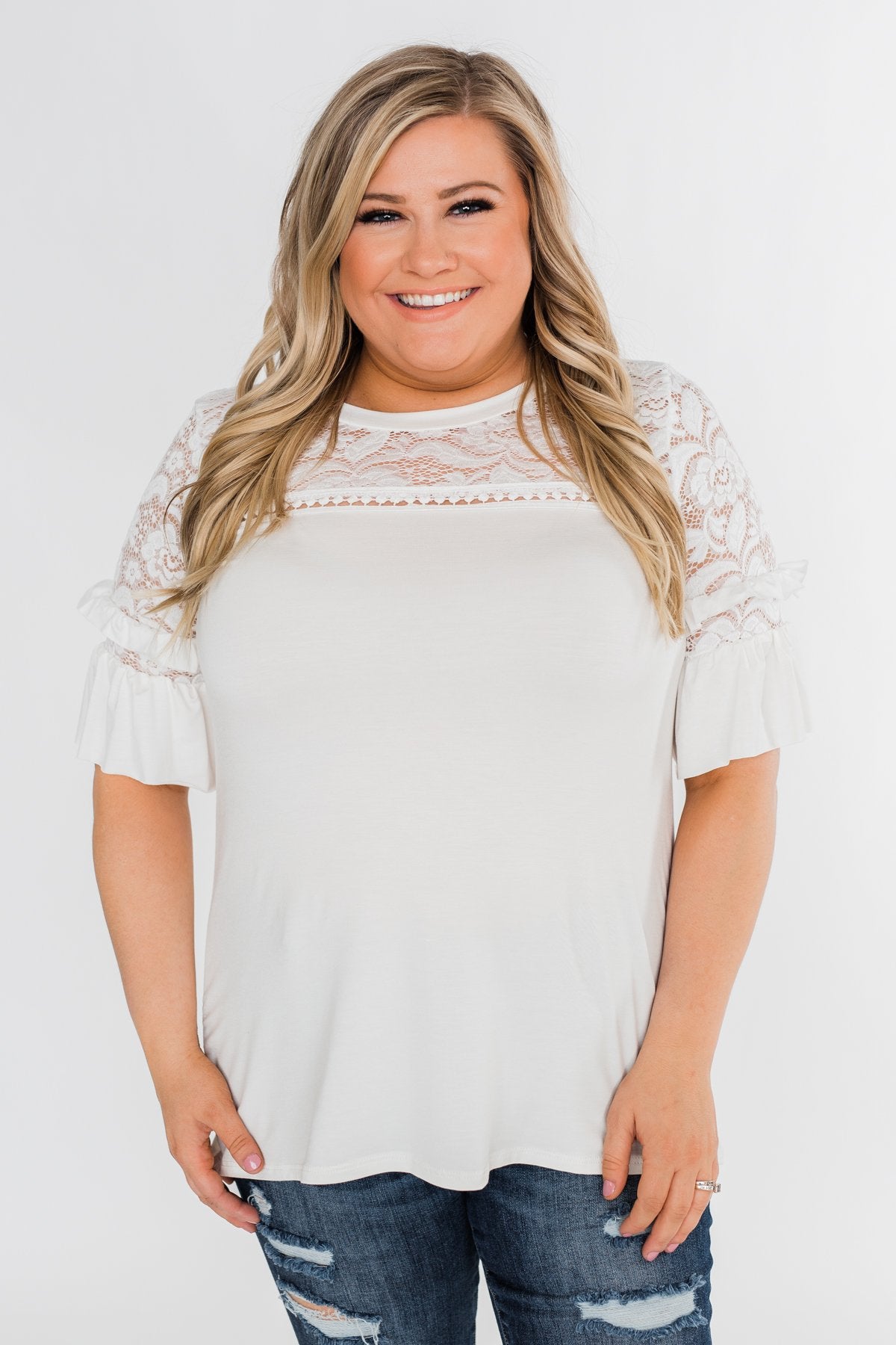 Part Of You Half Bell Sleeve Top- Ivory