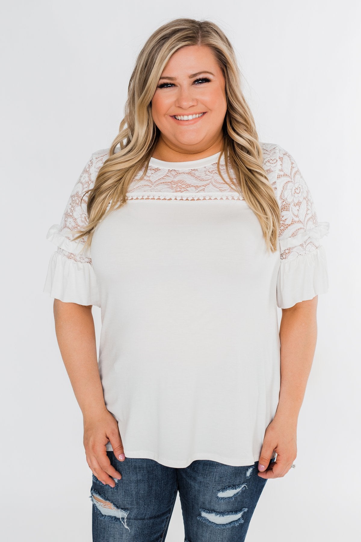 Part Of You Half Bell Sleeve Top- Ivory