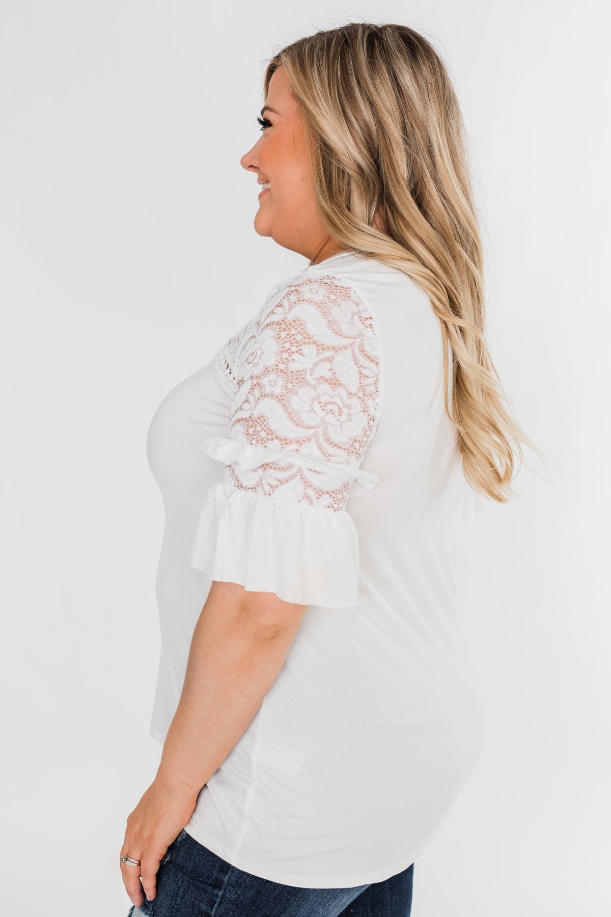 Part Of You Half Bell Sleeve Top- Ivory