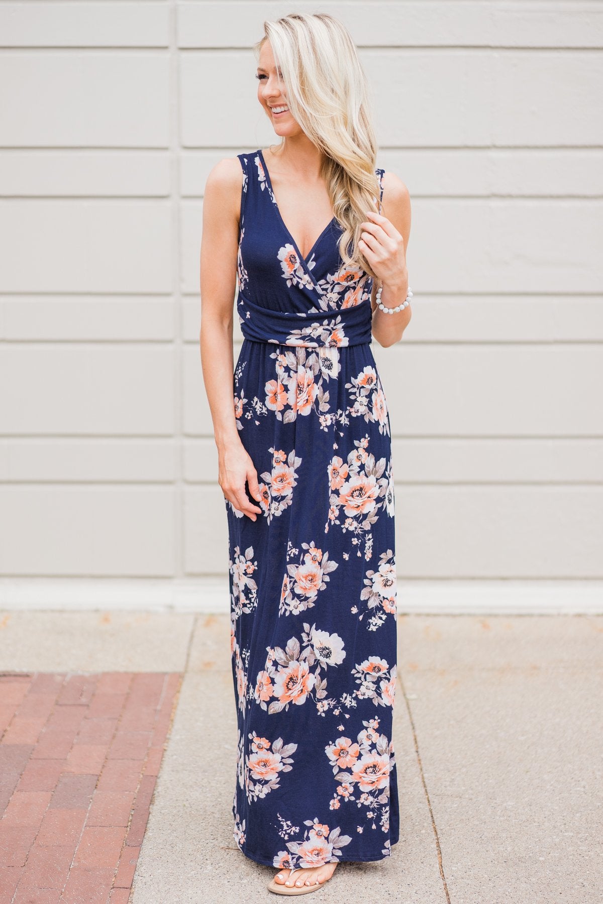 Perfect Love ~ Navy Floral Maxi Dress