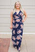 Perfect Love ~ Navy Floral Maxi Dress