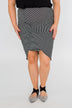 Double Layer Striped Skirt- Black & White