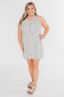 By the Way Striped Halter Dress- Ivory