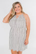 By the Way Striped Halter Dress- Ivory