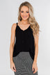 Happy Together Ruffle Tank Top- Black