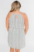 By the Way Striped Halter Dress- Ivory