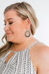 Detailed Tear Drop Earrings- Silver