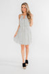 By the Way Striped Halter Dress- Ivory