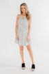 By the Way Striped Halter Dress- Ivory