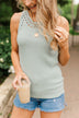 Kissed By The Sun Knit Tank Top- Soft Mint Blue