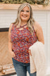 All About You Floral Tank Top- Burgundy