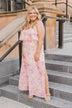 Air Of Refinement Floral Maxi Dress- Orange & Pink