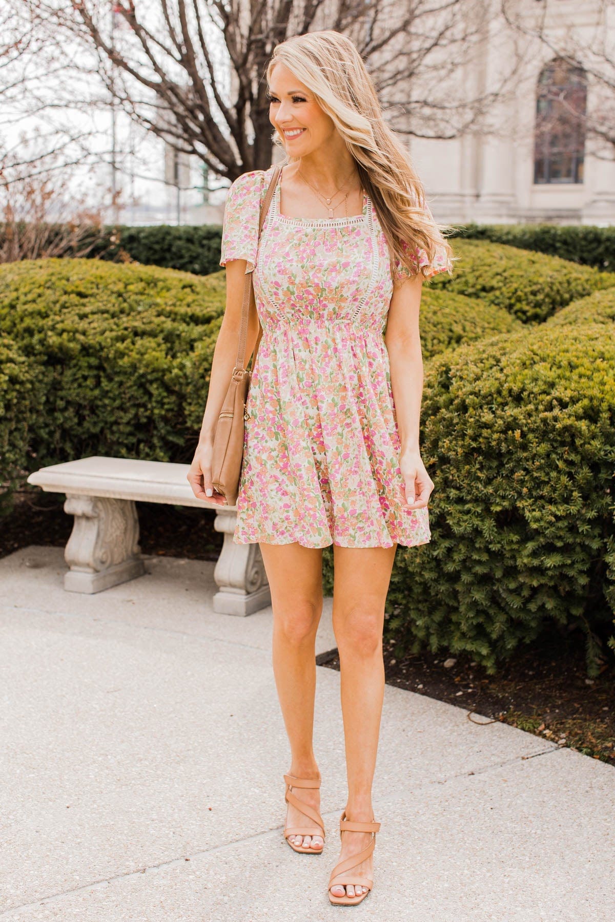 Gentle Morning Breeze Mini Dress- Lilac & Peach
