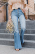 KanCan Curvy Flare Jeans- Carol Wash