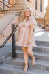 Gentle Morning Breeze Mini Dress- Lilac & Peach