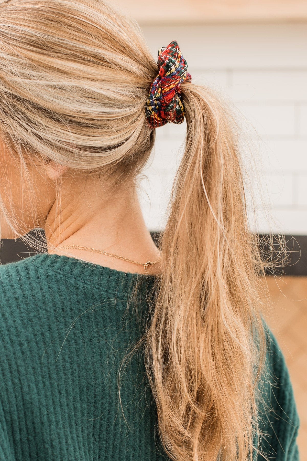 Holiday Cheer Scrunchie- Red Plaid