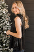 Candid Feelings Sleeveless Blouse- Black