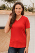 Keep Shining Glitter Knit Top- Red